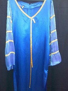 Adult Female Costumes to Hire - Medieval-Blue dress with gold trimmings